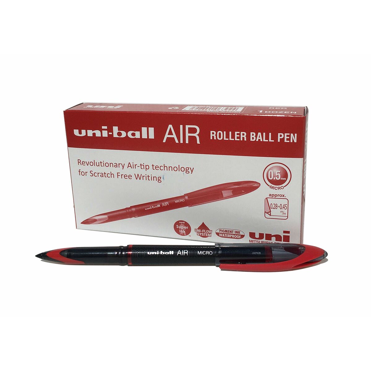 Ручка с жидкими чернилами Uni-Ball Air Micro UBA-188-M Красный 0,5 mm (12 Предметы)-5