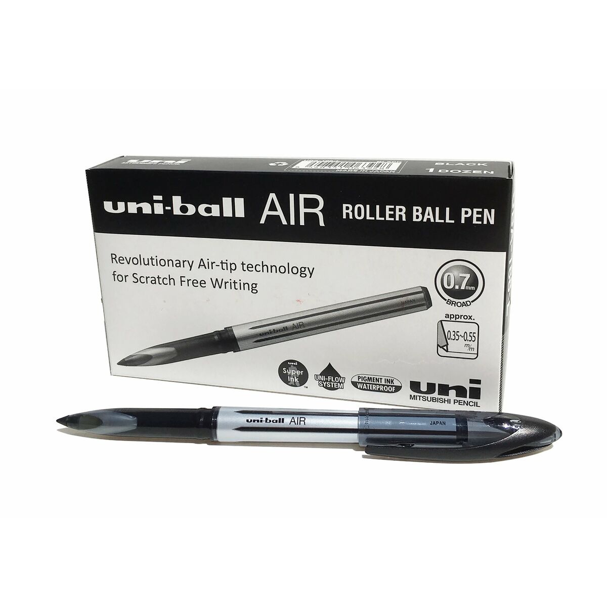 Ручка с жидкими чернилами Uni-Ball Air Micro UBA-188-M Чёрный 0,5 mm (12 Предметы)-4