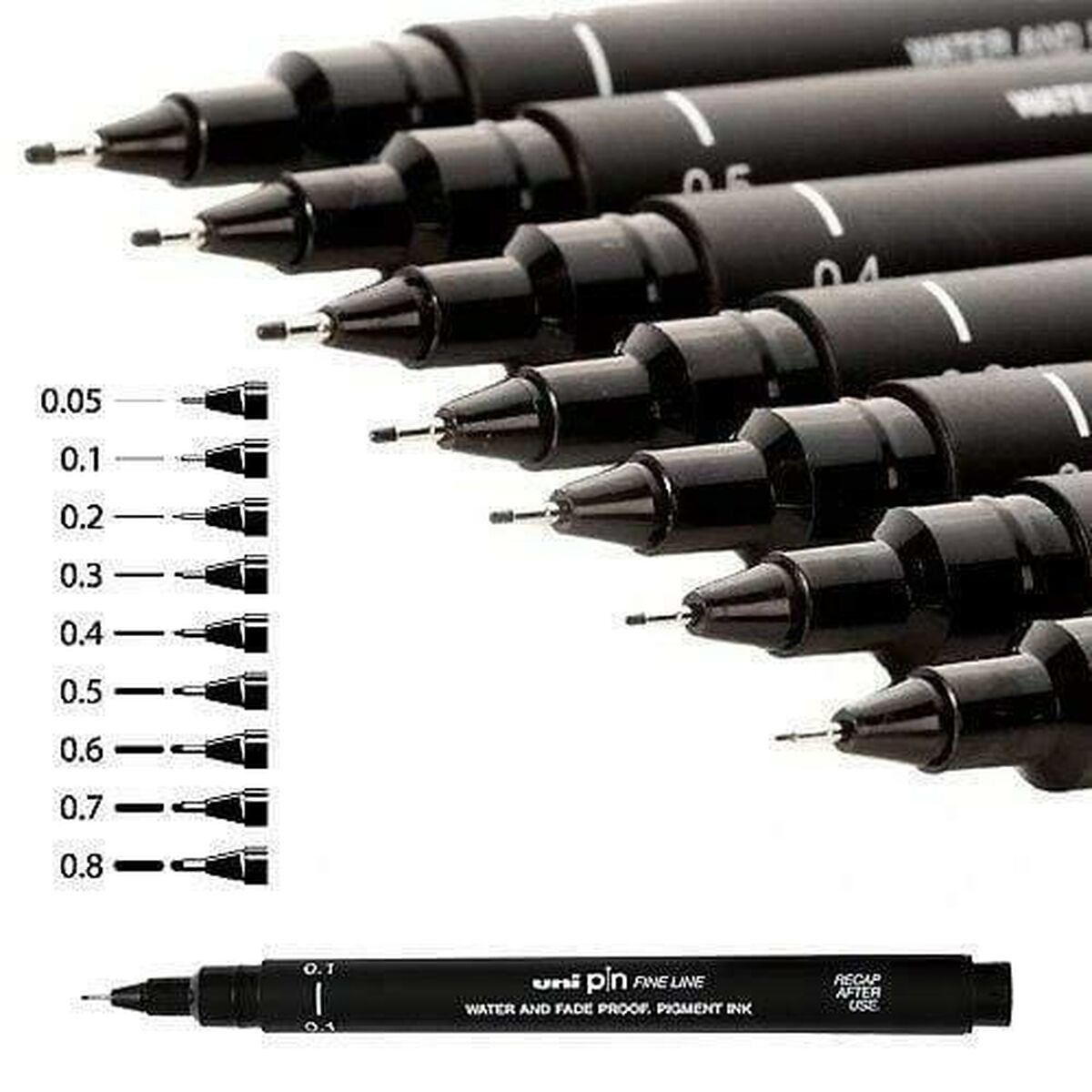 Permanent marker Uni-Ball PIN02-200 (S) Black 12 Items-2