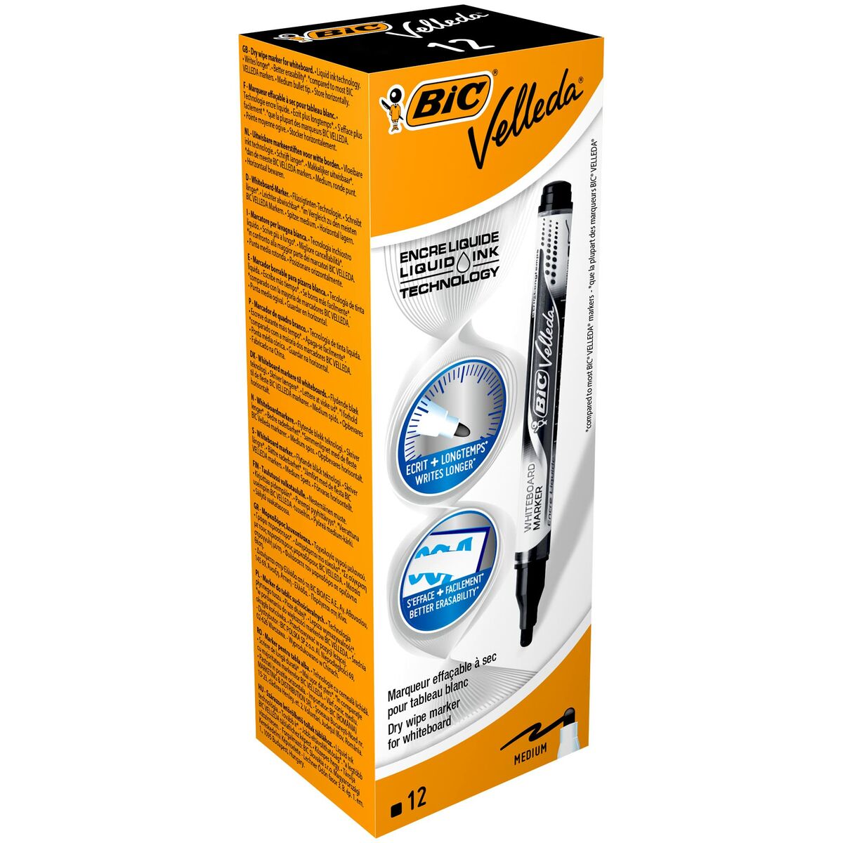 Marker Bic Velleda Black (12 Items)-3
