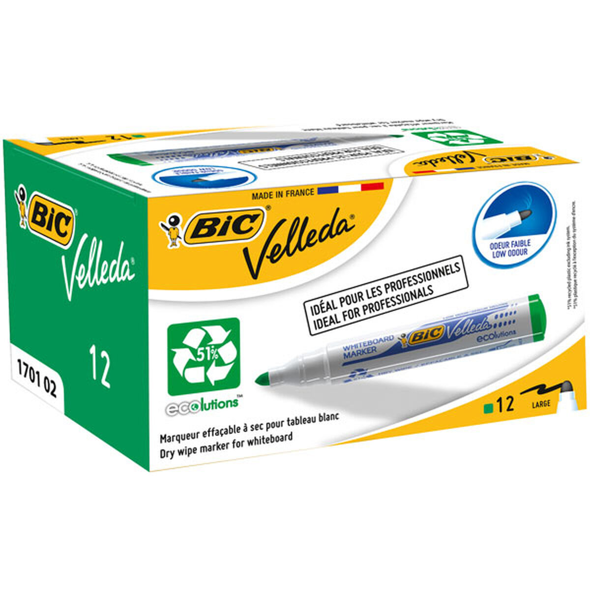 Жидкие маркеры Bic Velleda Ecolutions 1701 Зеленый (12 Предметы)-2