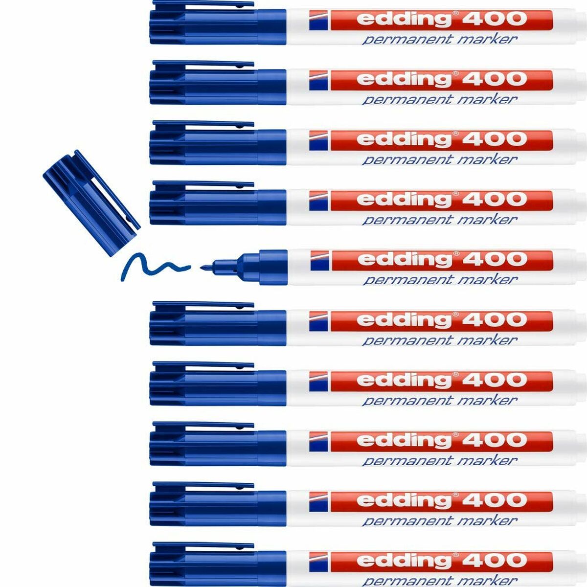 Permanent Marker Edding 400 Blue (10 pieces)-3