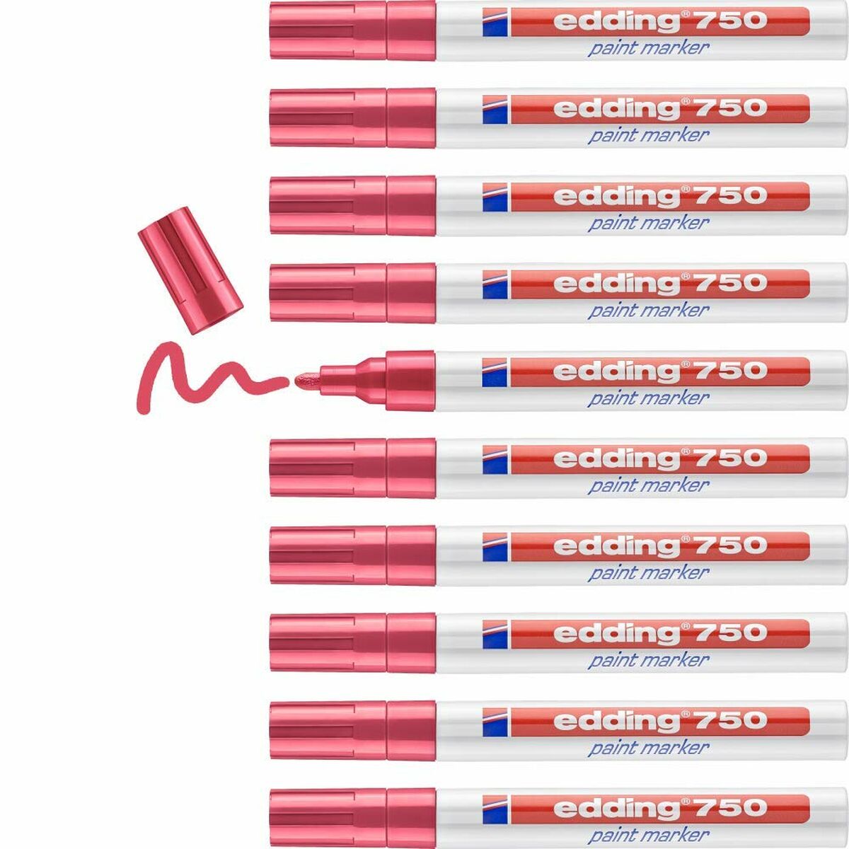 Permanent marker Edding 750 Red (10 pieces)-3
