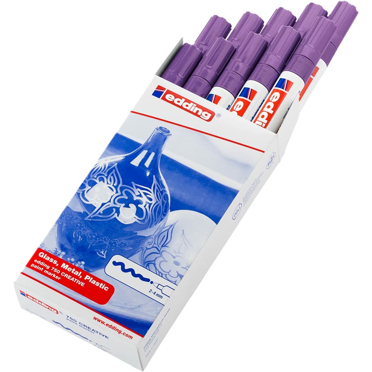 Permanent Marker Edding 750 Purple (10 pieces)-4