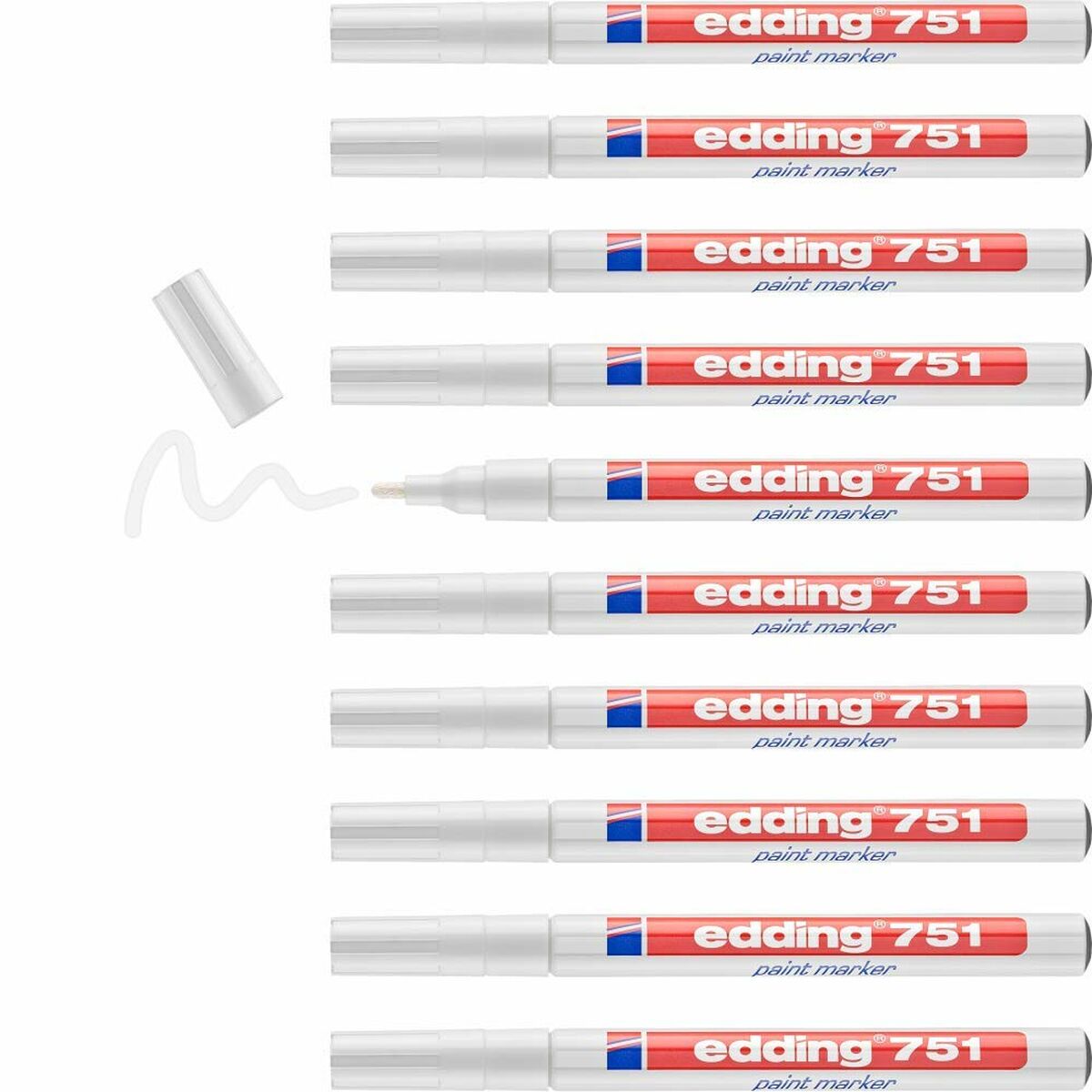 Permanent marker Edding E751 White (10 pieces)-2