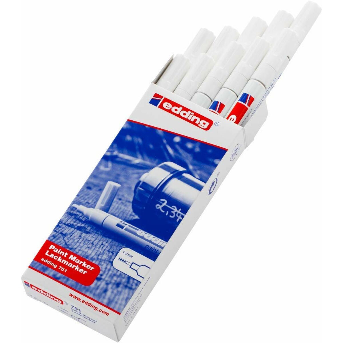 Permanent marker Edding E751 White (10 pieces)-3