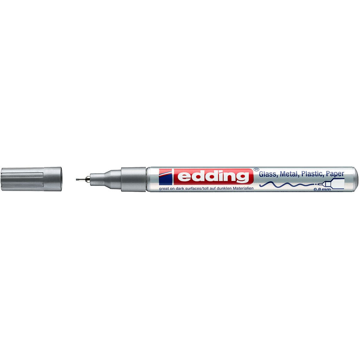 Постоянный маркер Edding 780 Серебристый (10 штук)-3