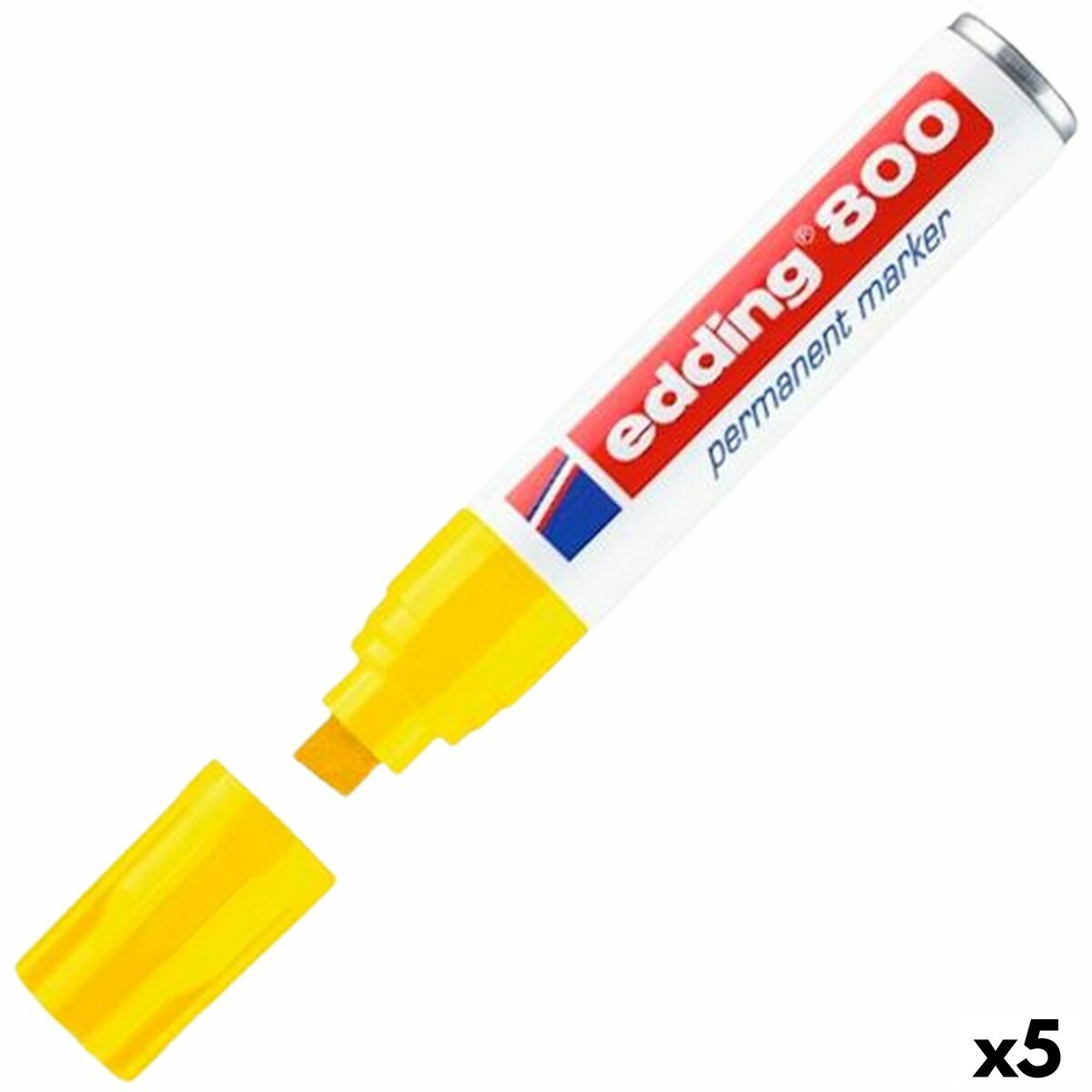 Marcatore permanente Edding 800 Giallo 5 pezzi