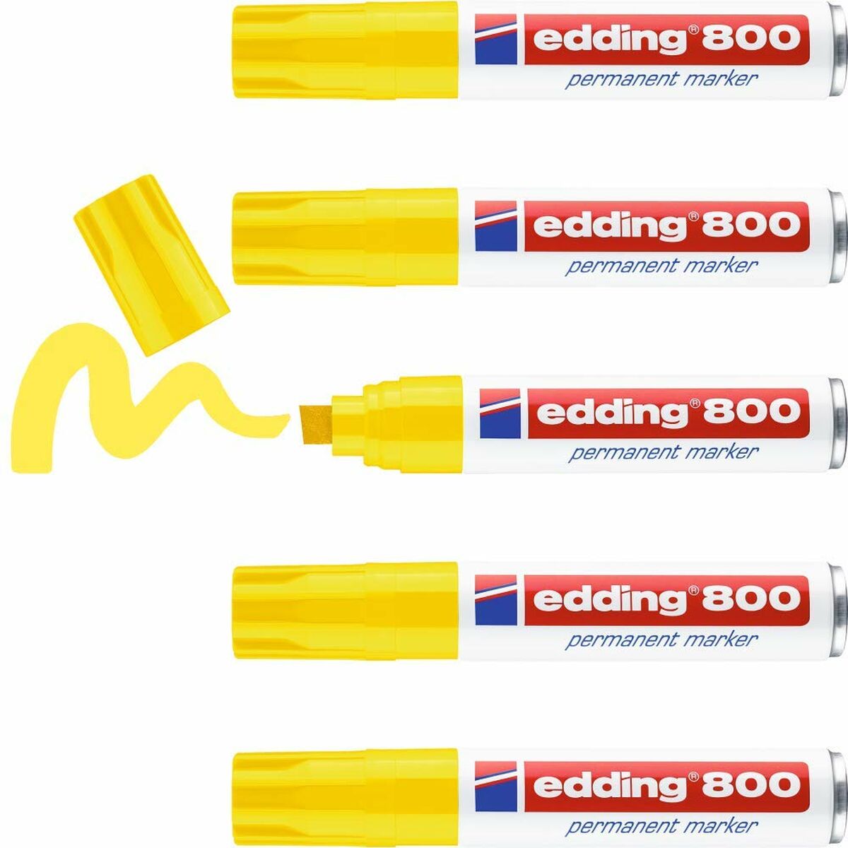 Постоянный маркер Edding 800  Жёлтый 5 штук-3