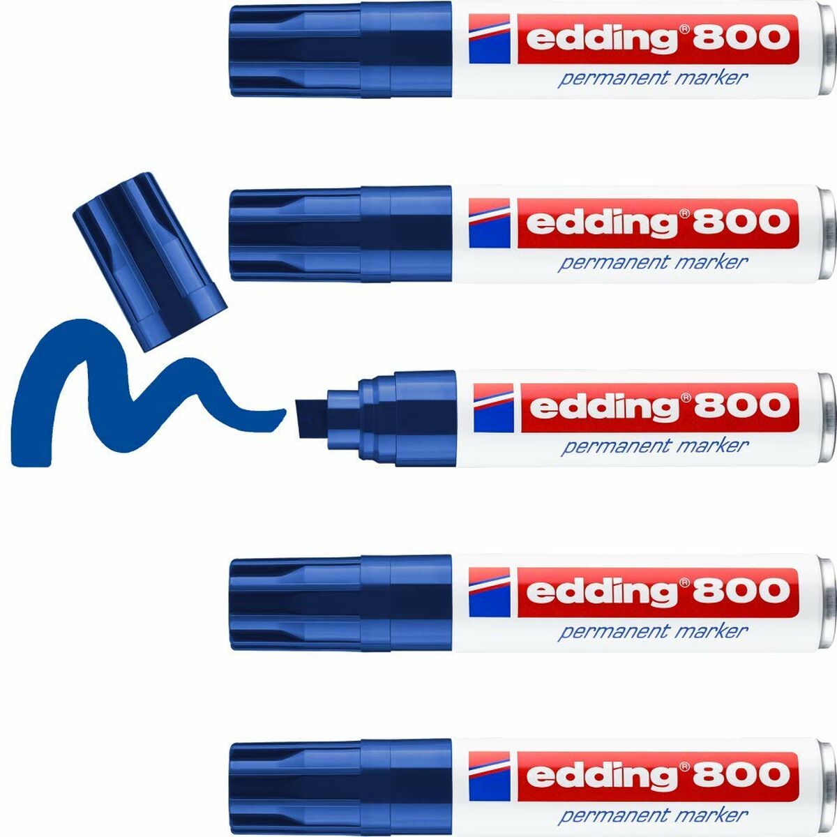 Permanent Marker Edding 800 Blue (5 pieces)-3