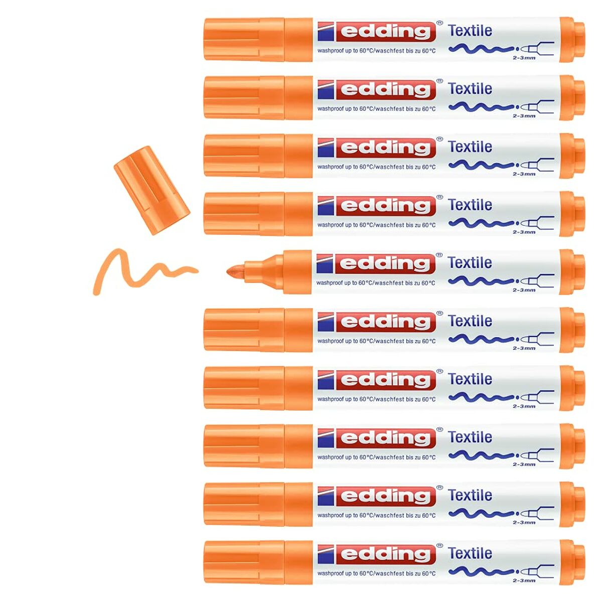 Permanent Marker Edding 4500 Textiles Fluorescent Orange (10 pieces)-4