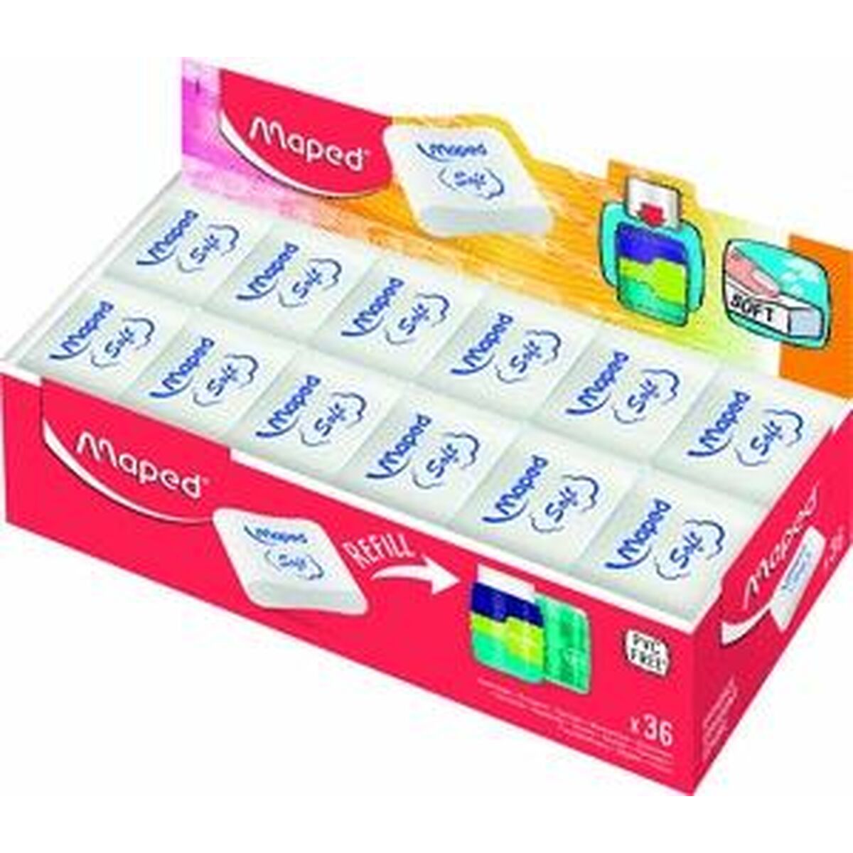 Набор ластиков Maped Essential Soft Connect Белый 36 штук-2