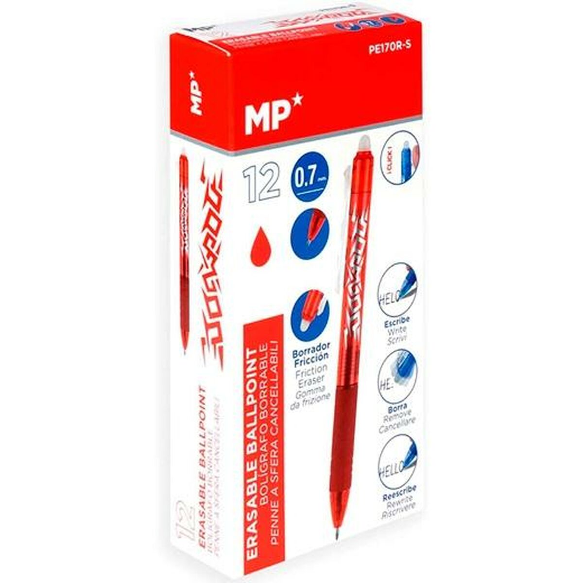 Ручка MP Click System Красный Стираемые чернила 0,7 mm (12 штук)-2