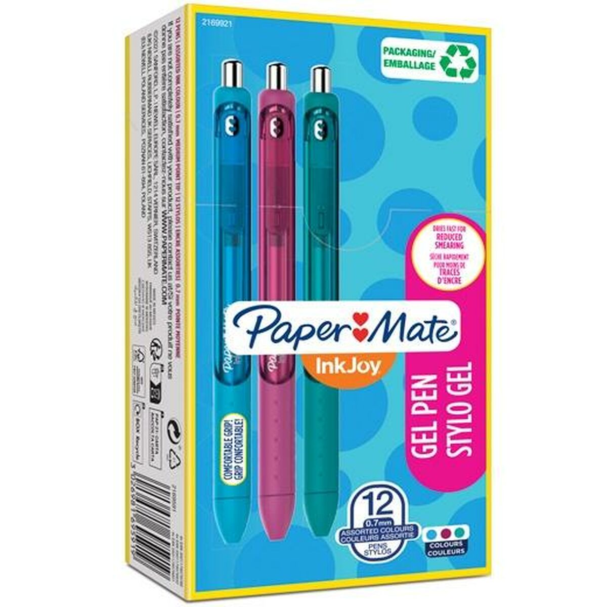 Гелевая ручка Paper Mate Inkjoy TK12 бирюзовый Фуксия 0,7 mm (12 штук)-2