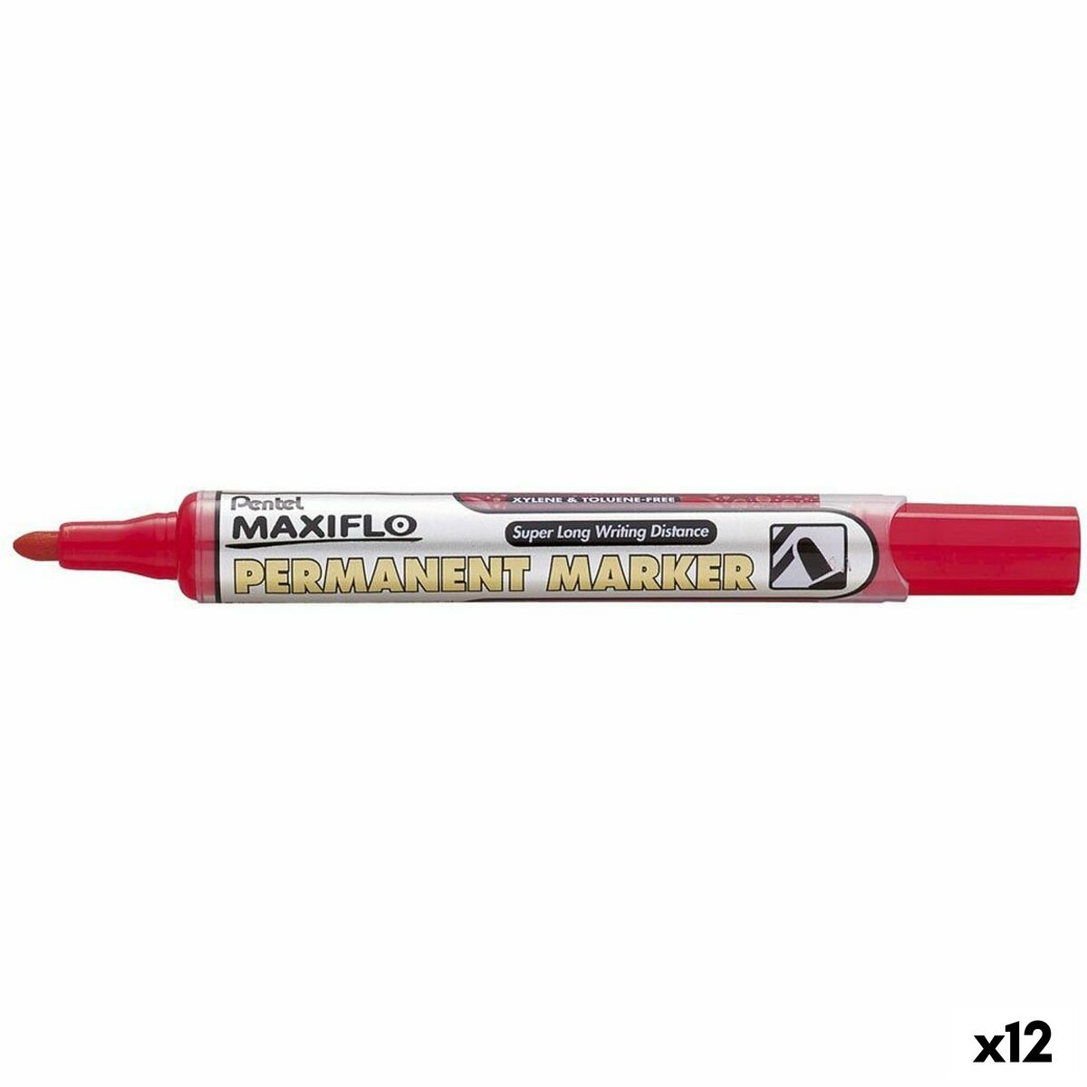 永久标记Pentel NLF50红色12件物品(12件)