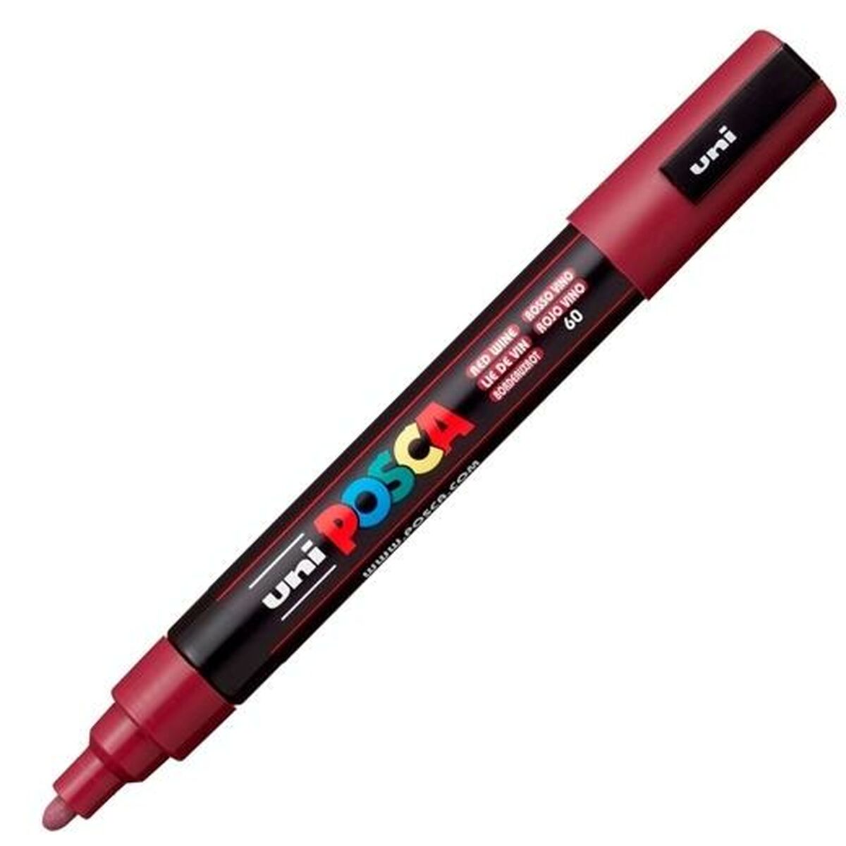Маркер POSCA PC-3M Wine Красный (6 штук)-2