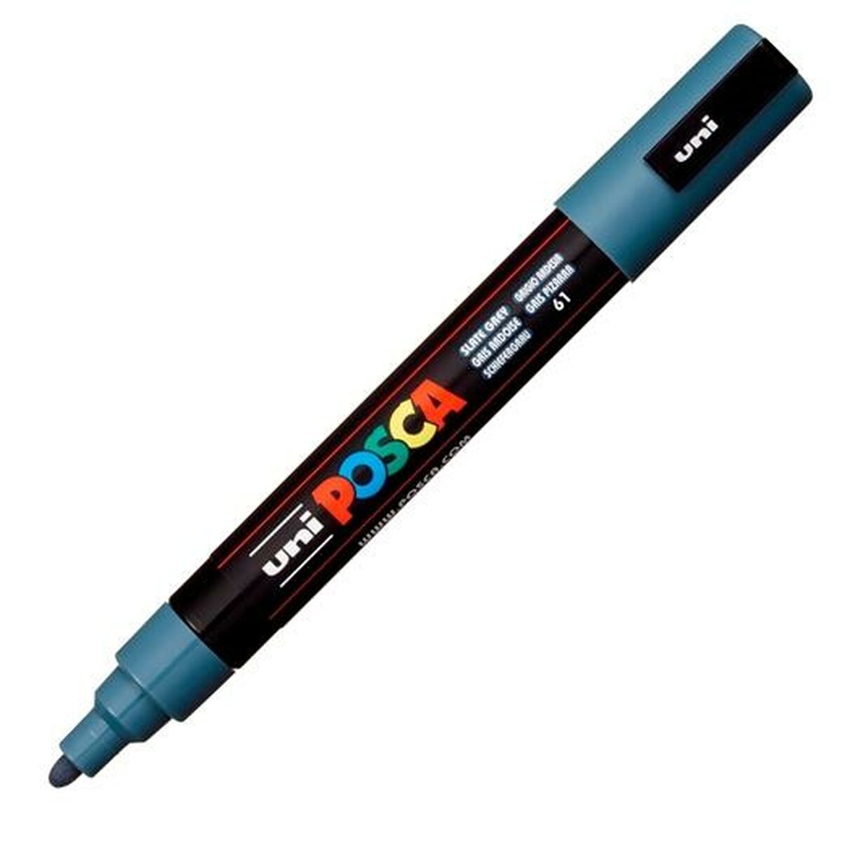 Фетр POSCA PC-5M Темно-серый (6 штук)-2
