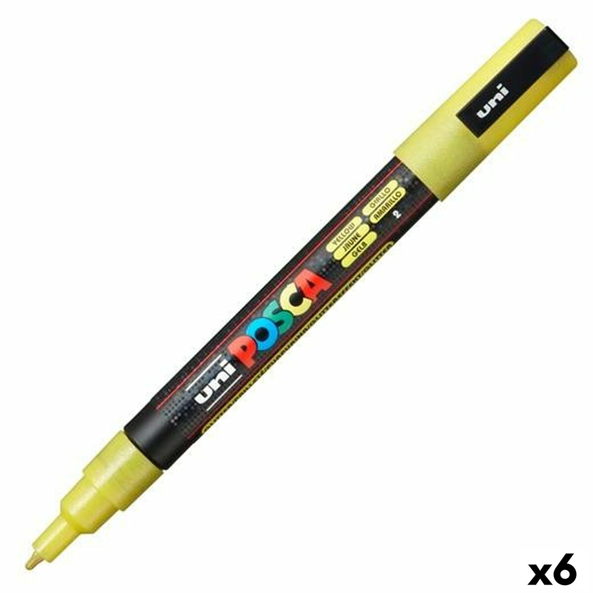 علامة POSCA PC-3ML صفراء (6 قطع)