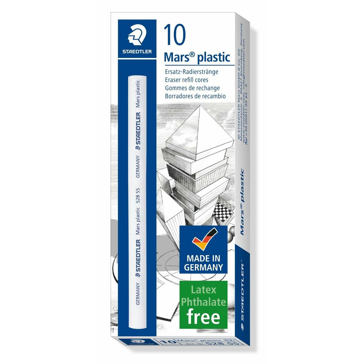 Ластик Staedtler Mars Plastic Сменные части (10 штук)-3
