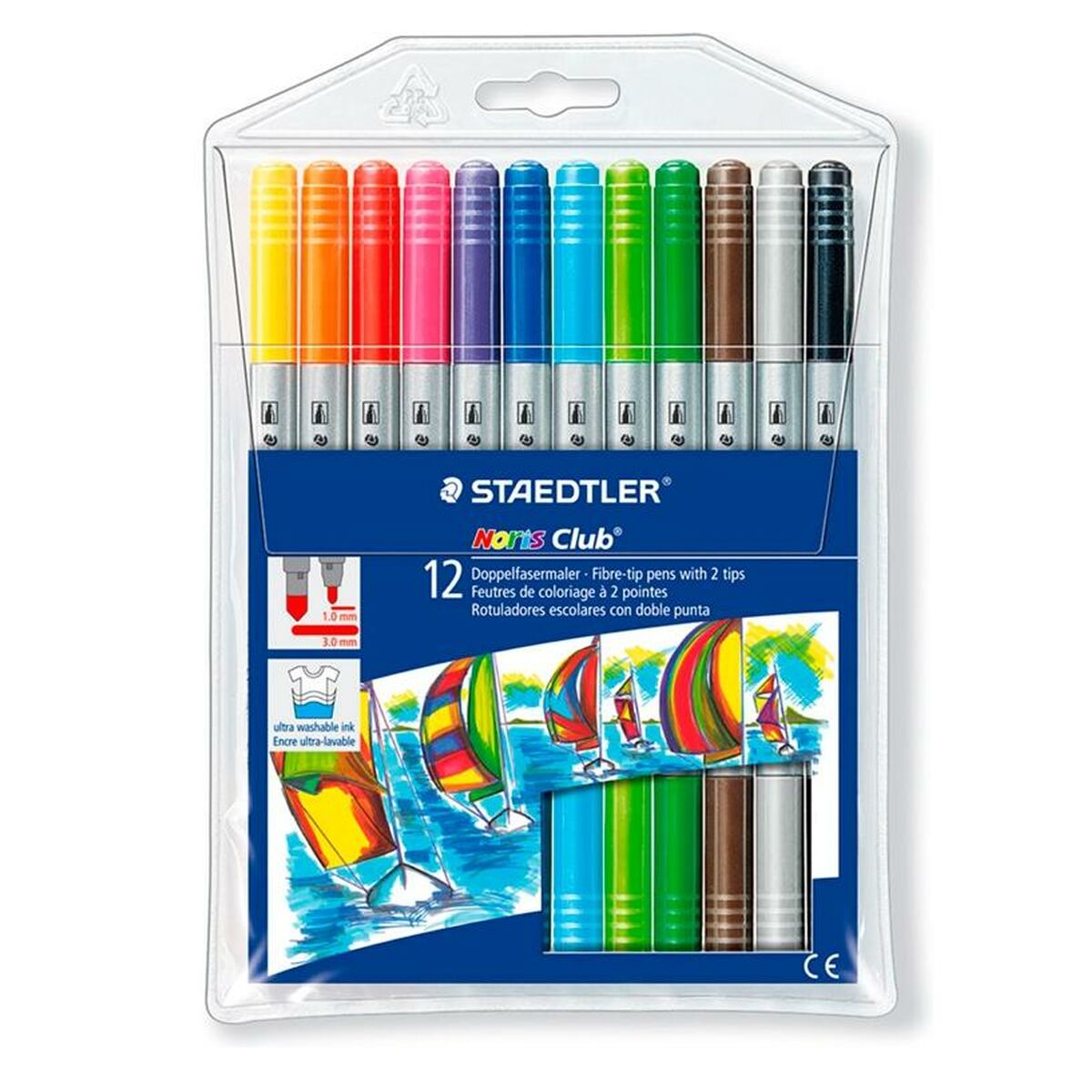 Набор маркеров Staedtler Noris Club Двойной Разноцветный (10 штук)-2