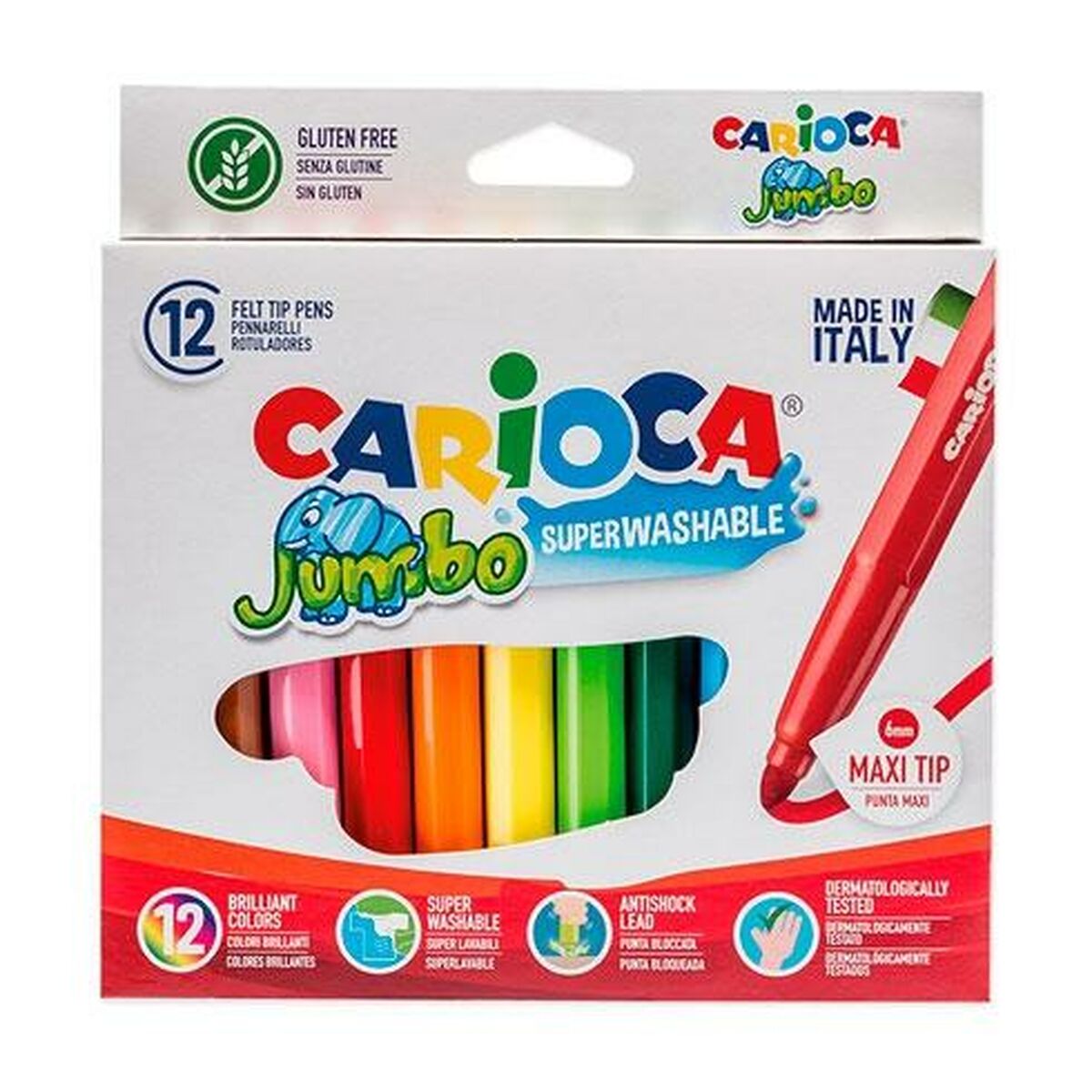 Набор маркеров Carioca Jumbo 12 Предметы Разноцветный (12 Предметы) (4 штук)-2