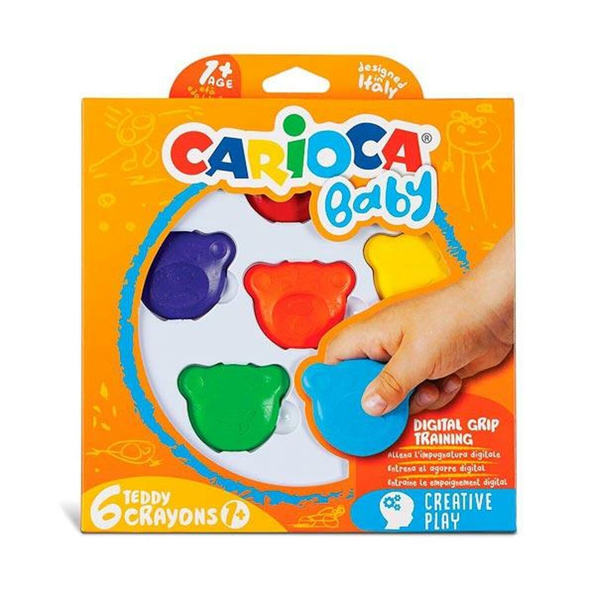 Цветные полужирные карандаши Carioca Teddy 6 Предметы Разноцветный (12 штук)-2
