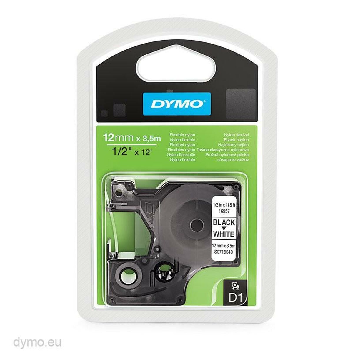 Термотрансферная лента Dymo Белый Чёрный 12 x 3,5 mm (5 штук)-2