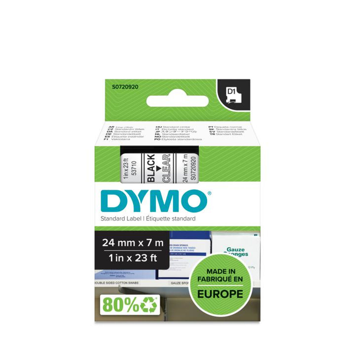 Термотрансферная лента Dymo D1 53710 полиэстер Прозрачный (5 штук)-2