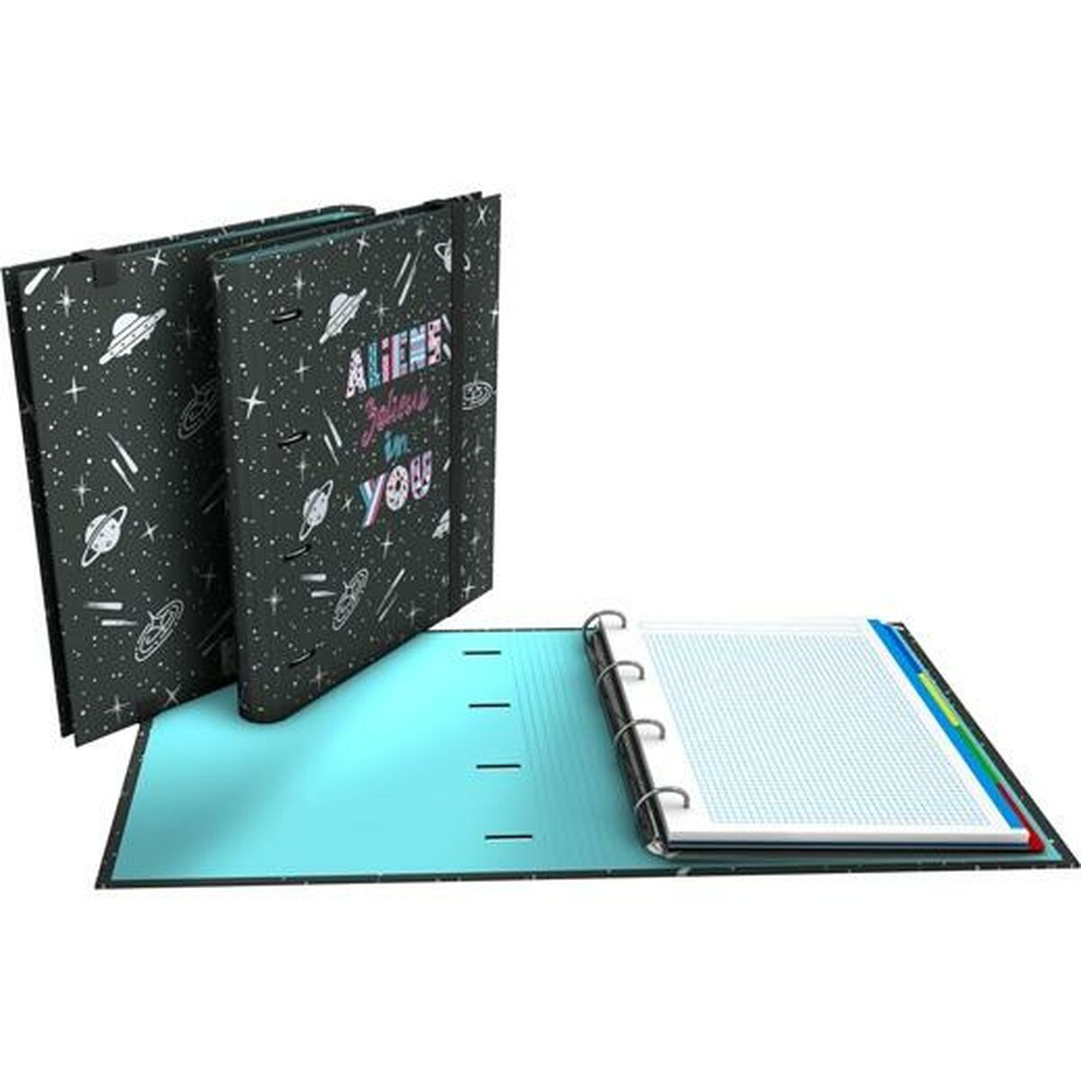 Папка-регистратор Grafoplas Carpebook Aliens Чёрный A4 (2 штук)-2