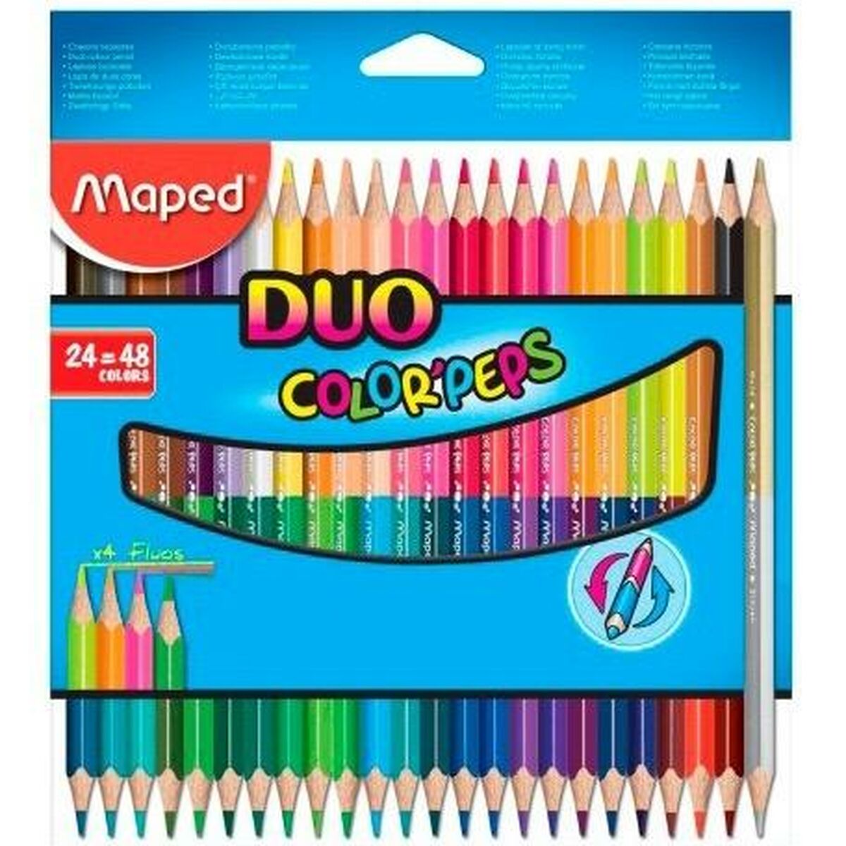 Цветные карандаши Maped Duo Color' Peps Разноцветный 24 Предметы Двойной (12 штук)-2
