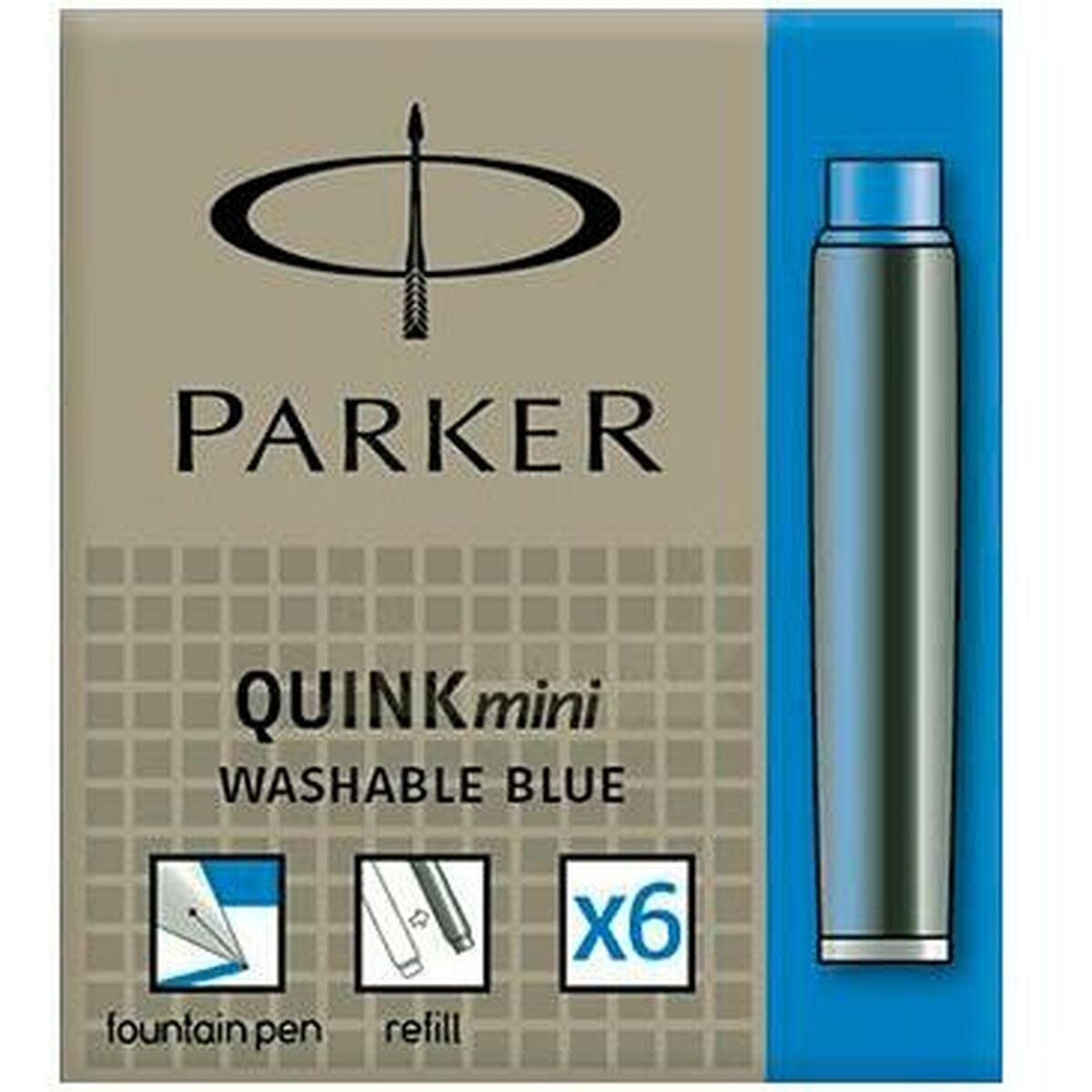 Заправка для чернил Parker Quink Mini 6 Предметы Синий (30 штук)-2