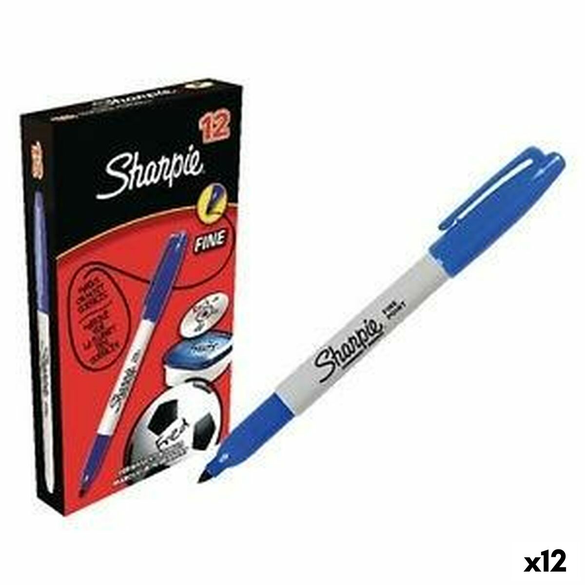 Постоянный маркер Sharpie Fine Point Синий (12 штук)-2