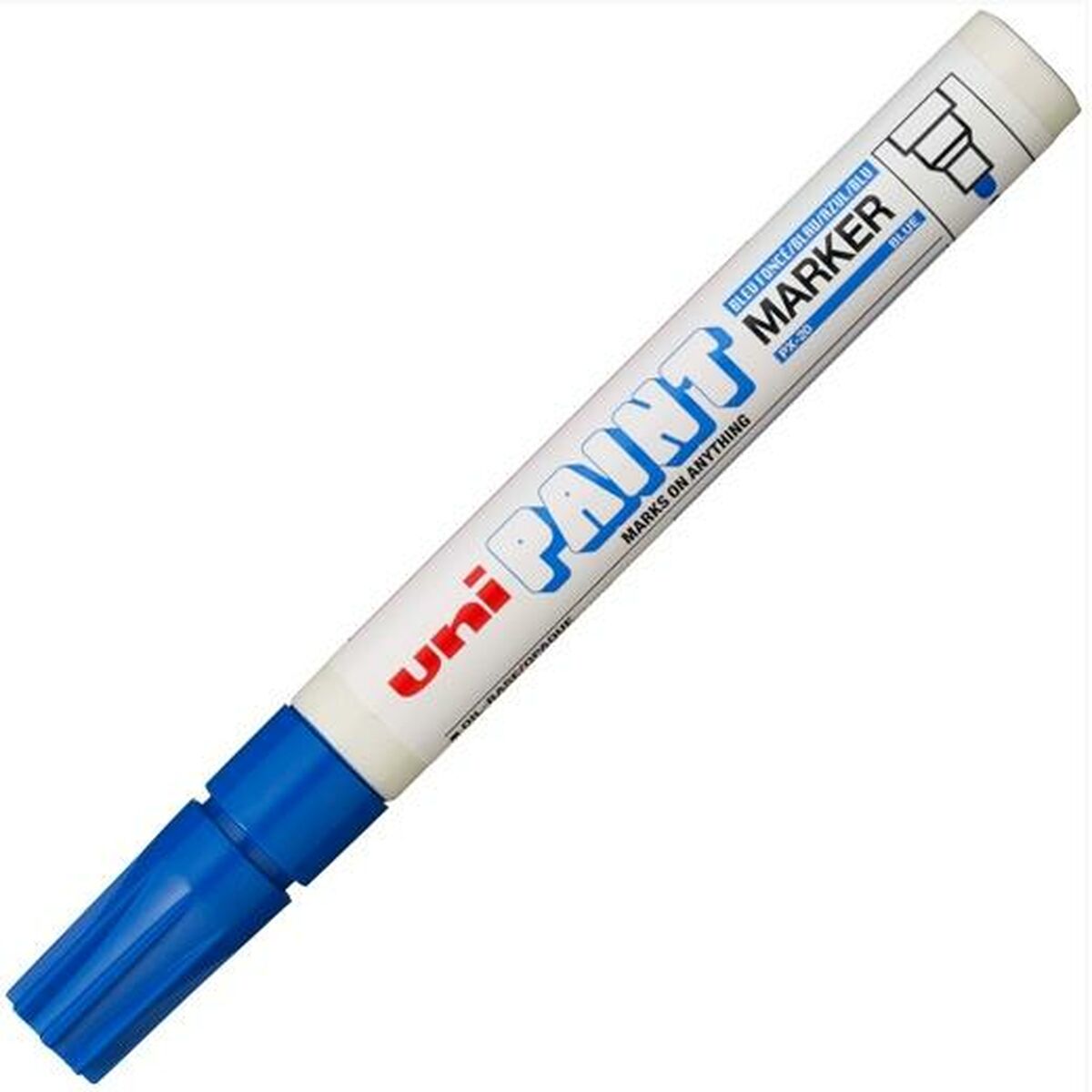 Постоянный маркер Uni-Ball PX-20 Синий (12 штук)-2