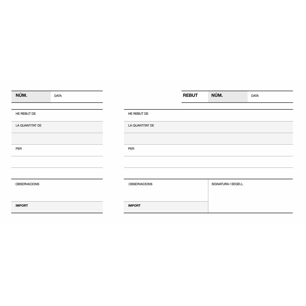 Receipt book Apli A16 Catalan 1/3 100 Leaves (10 pieces)-2