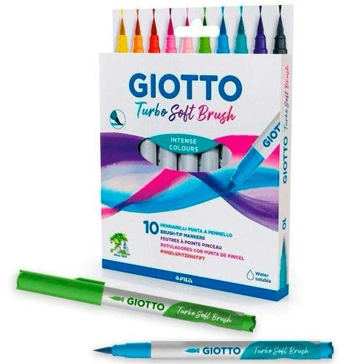 Conjunto de marcadores Giotto Turbo Soft Brush Colorido (10 peças)-2