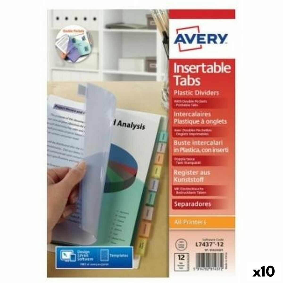 Разделители Avery Прозрачный 12 Листья (10 штук)-2
