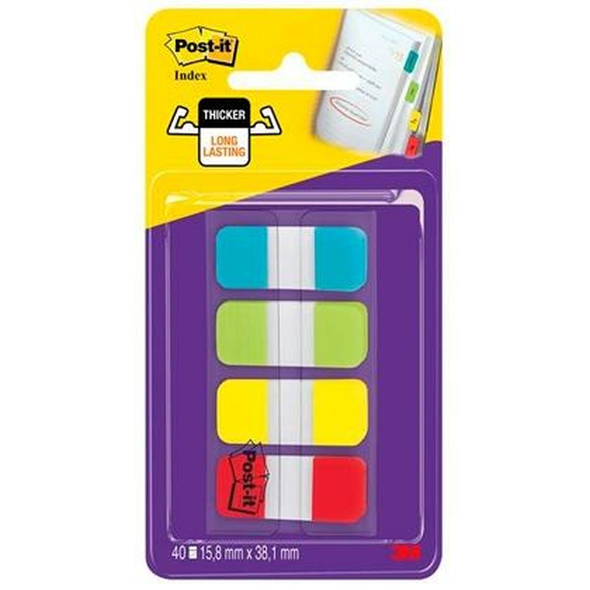 Набор клейких заметок Post-it Index Разноцветный 40 Листья 15,8 x 38 mm (6 штук)-2