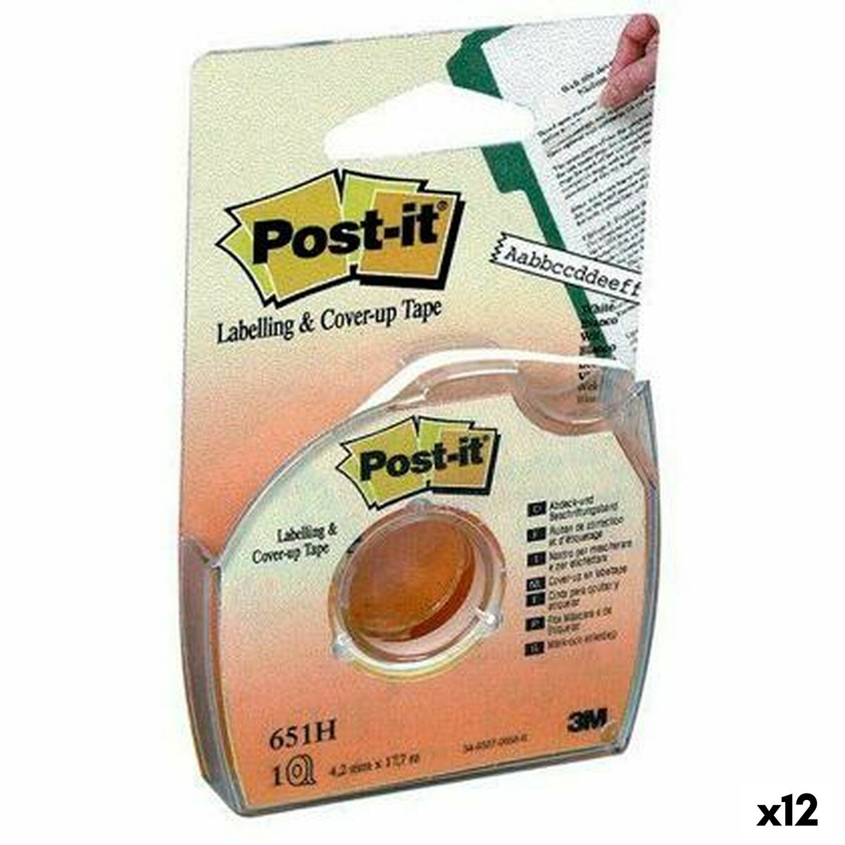 Adhesive tape Post-it 651H White 4.2 mm x 17.7 m (12 pieces)-2