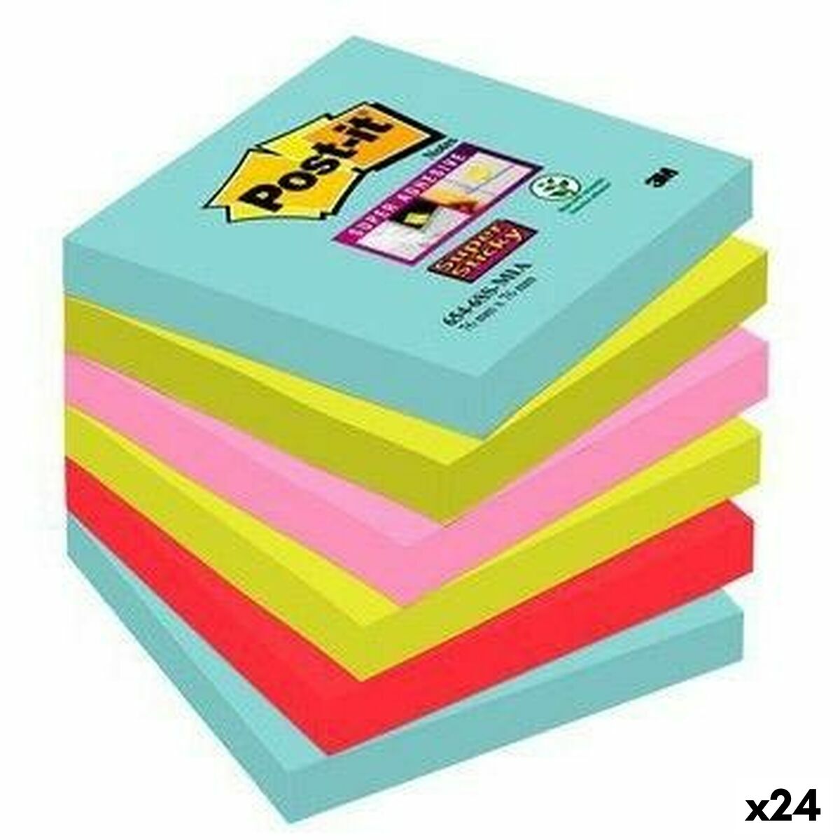 Стикеры для записей Post-it Super Sticky 76 x 76 mm Разноцветный (24 штук)-3