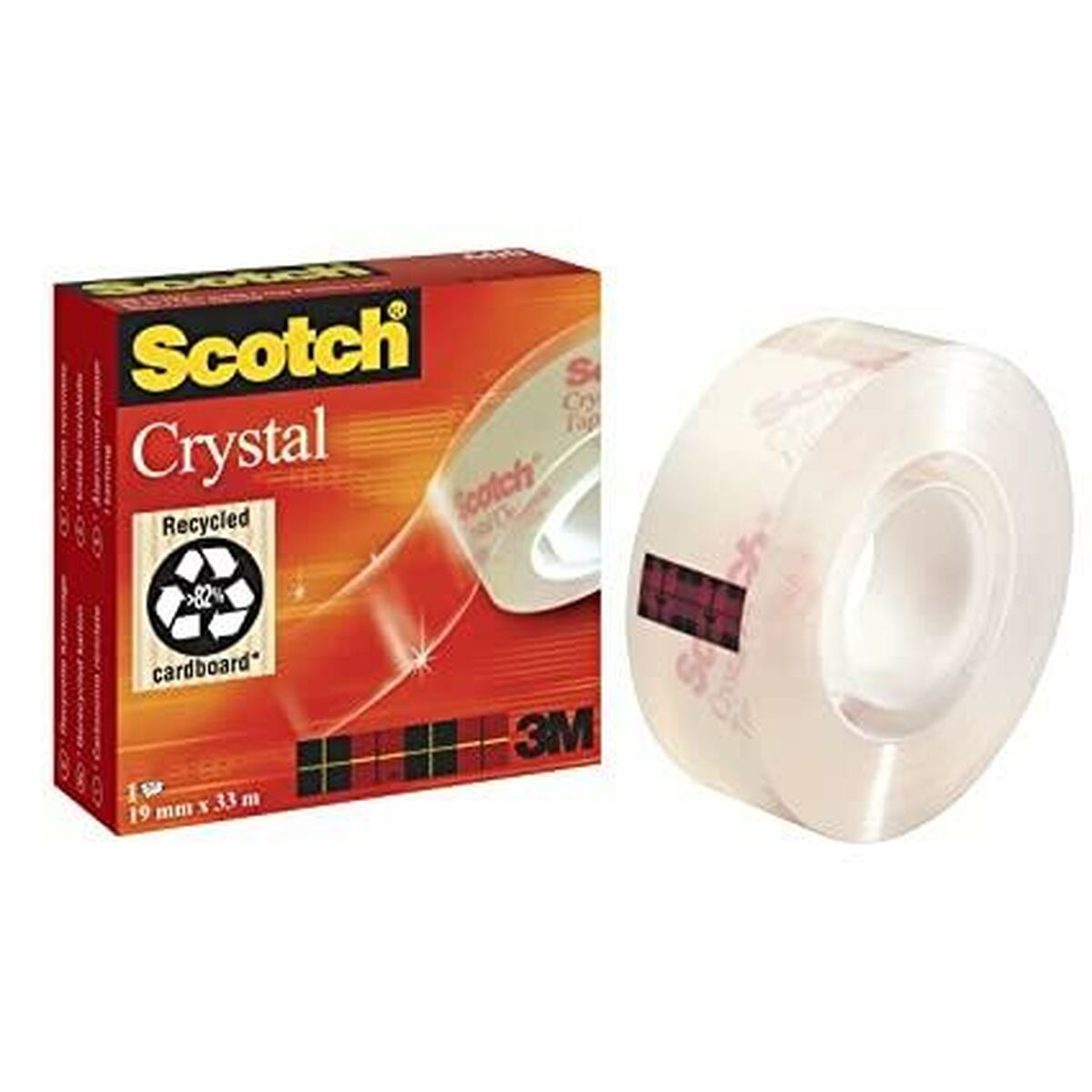 Клейкая лента Scotch Crystal 19 mm x 33 m Прозрачный (6 штук)-2