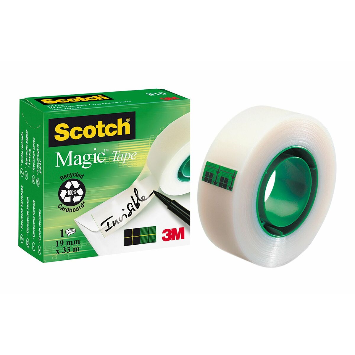 Клейкая лента Scotch Magic Прозрачный Белый 19 mm x 33 m (12 штук)-2