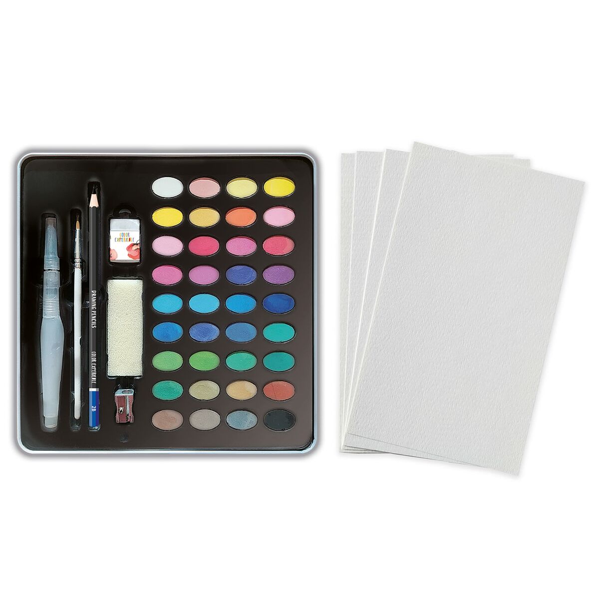 Conjunto de tintas de aquarela Alpino Cor Experience 42 Objetos Coloridos-2