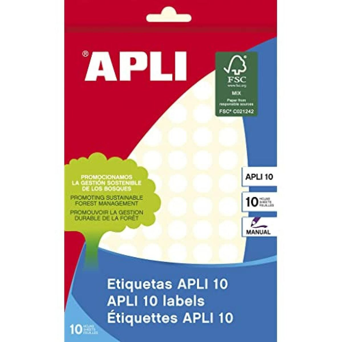 Клейкие этикетки Apli Белый 10 Листья Ø 1 cm (10 штук)-2