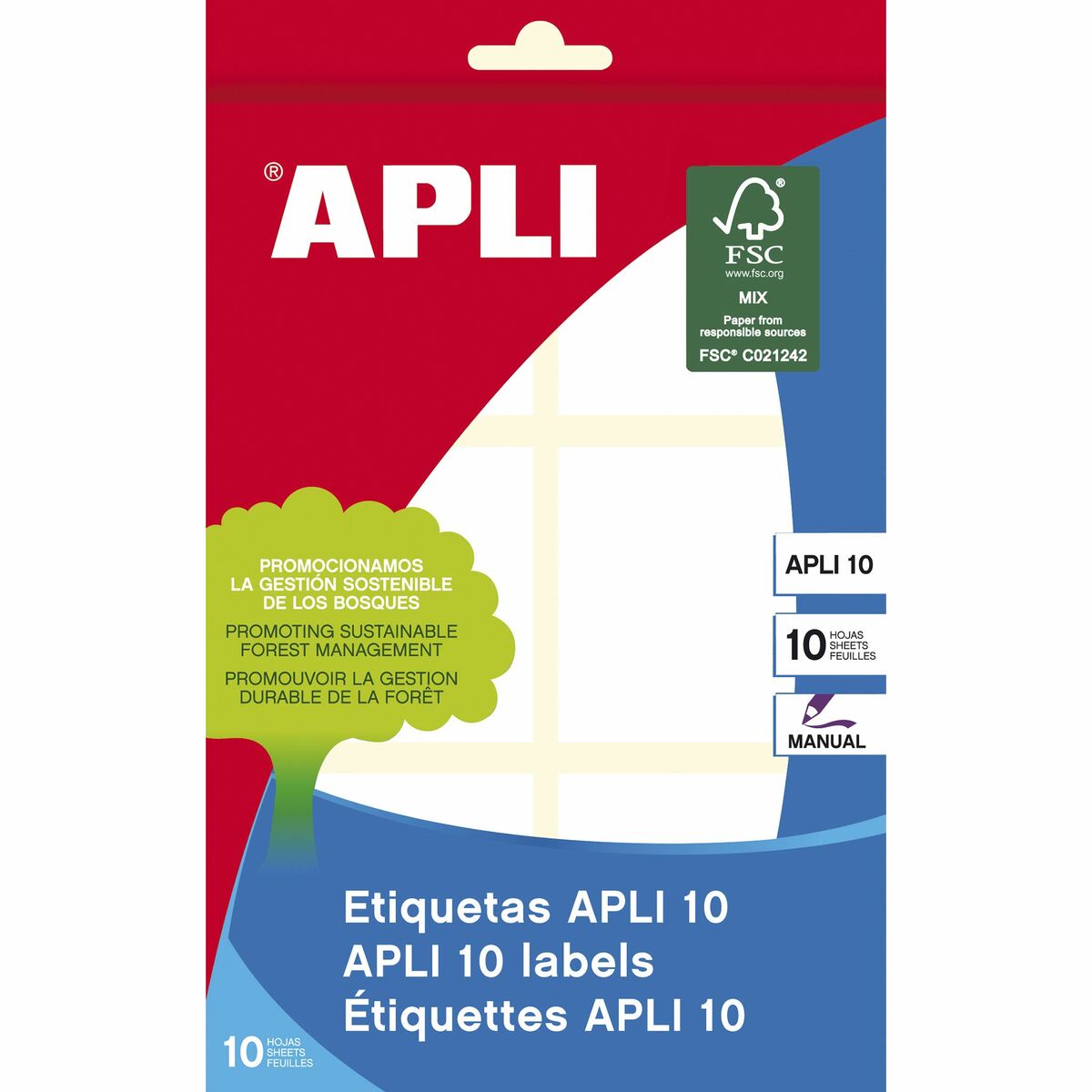 Клейкие этикетки Apli Белый 10 Листья 50 x 50 mm (10 штук)-2