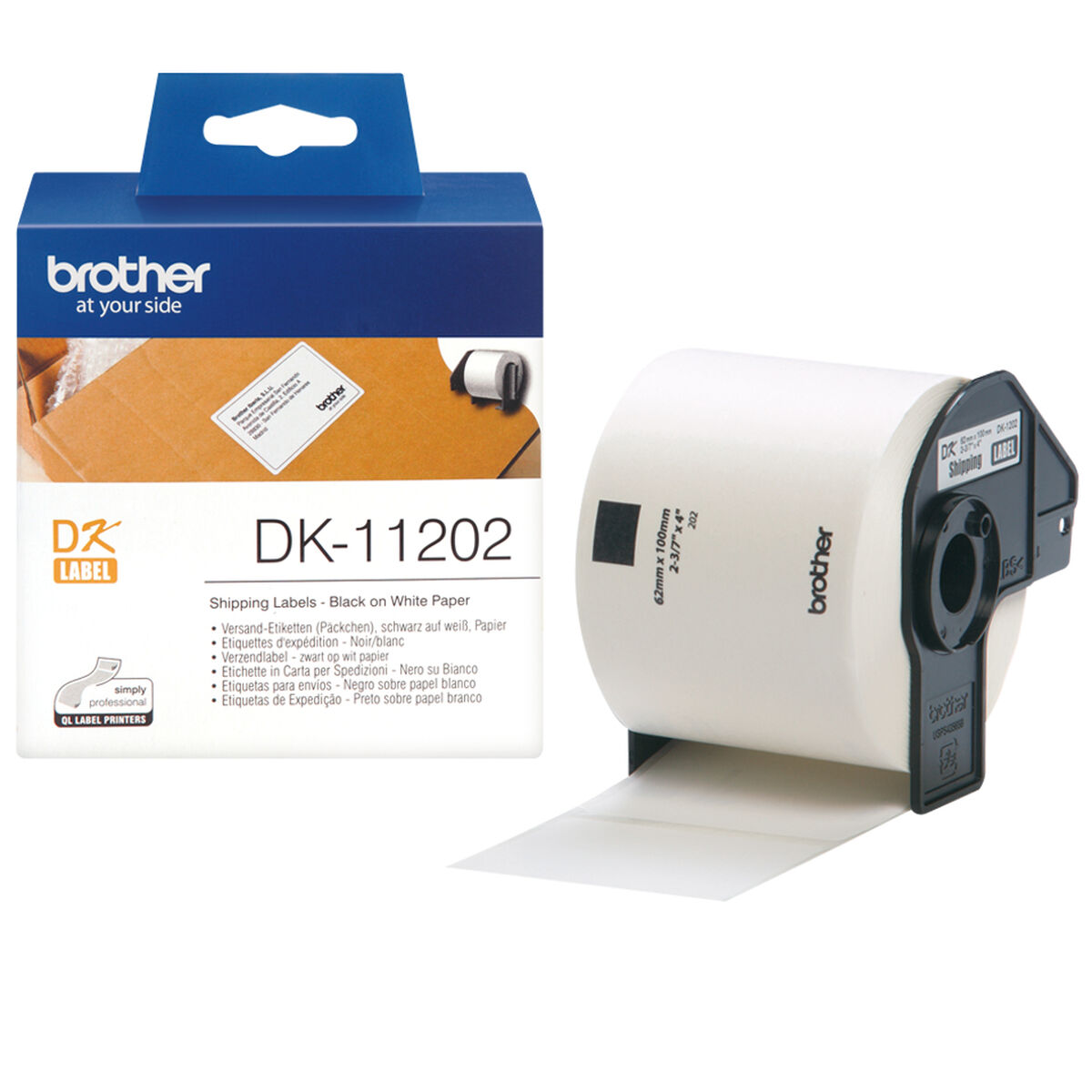 Этикетки для принтера Brother DK-11202 Черный/Белый 62 x 100 mm (3 штук)-2