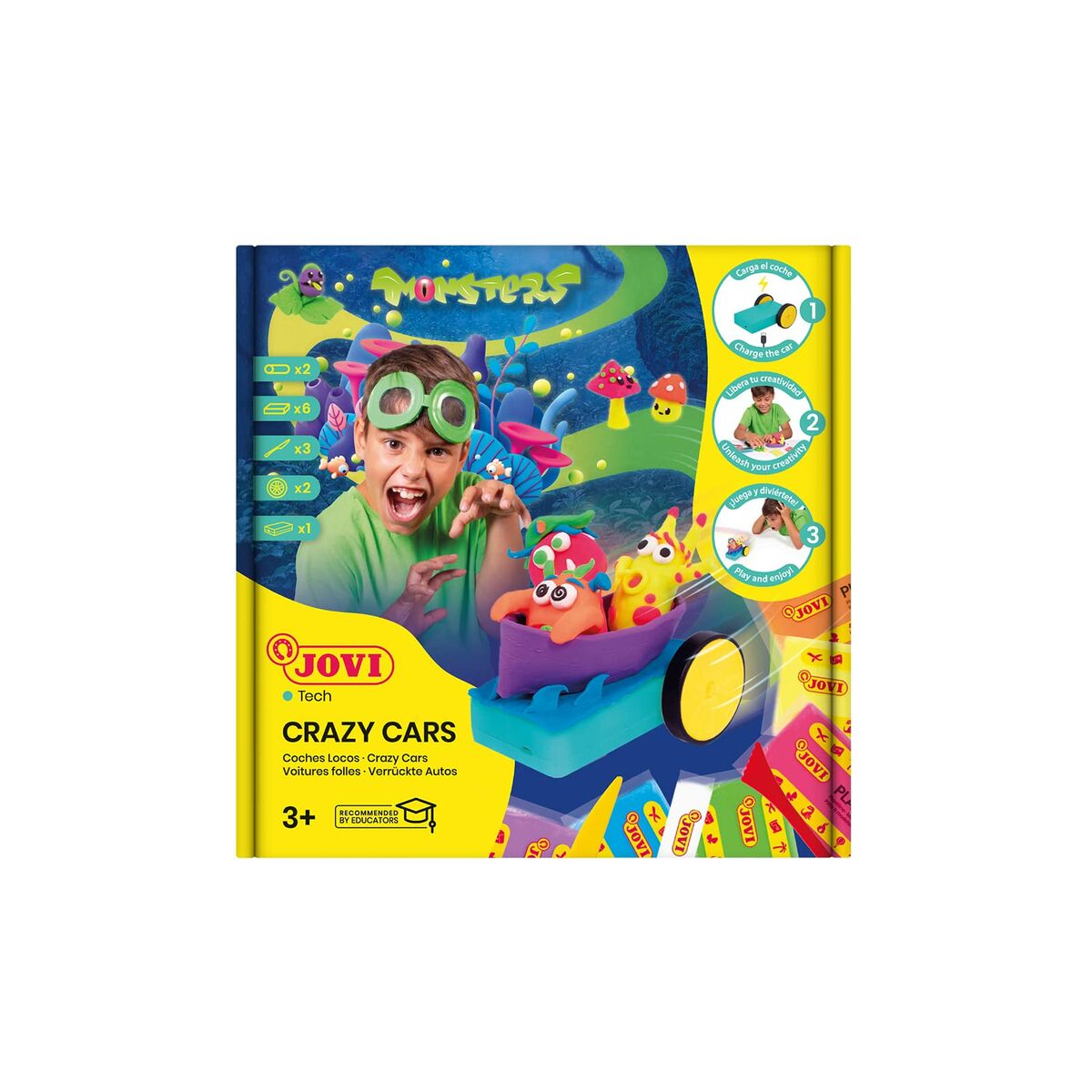 Пластилиновая игра Jovi Crazy Cars Monsters Разноцветный (1 Предметы)-3