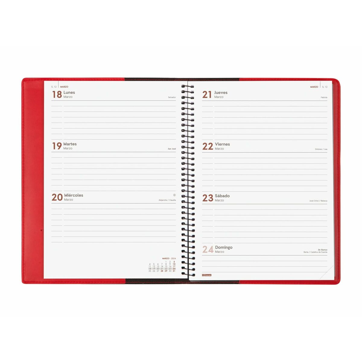 Расписание Finocam Duoband 2024 Красный A5 15,5 x 21,2 cm-4