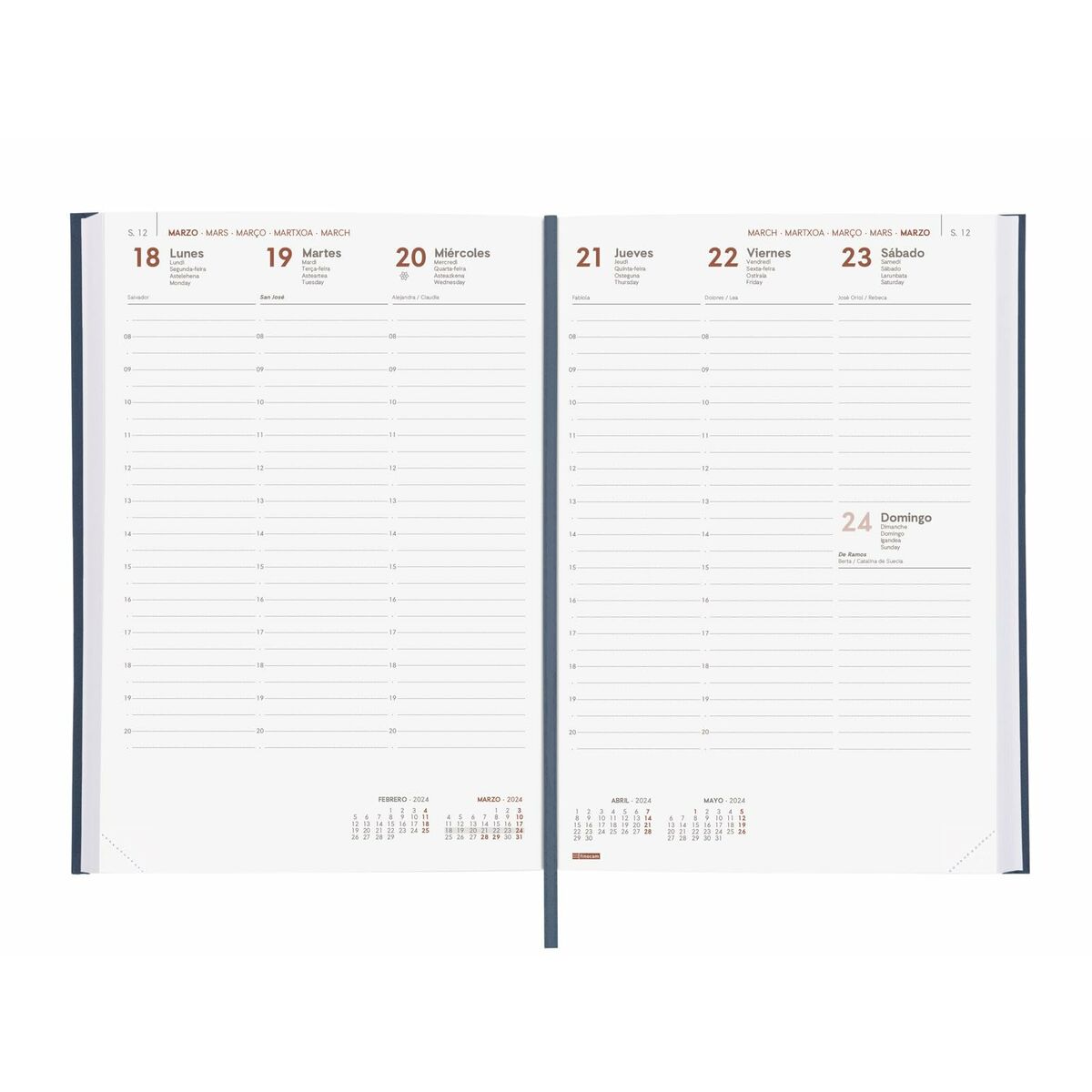 Расписание Finocam Dynamic Milano 2024 Синий 16,5 x 24 cm-3