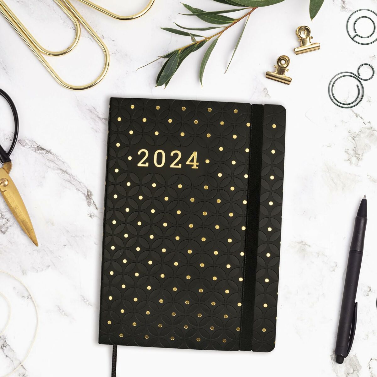 Расписание Finocam Flexy Joy Dotts 2024 Чёрный Позолоченный A5 14,8 x 21 cm-5
