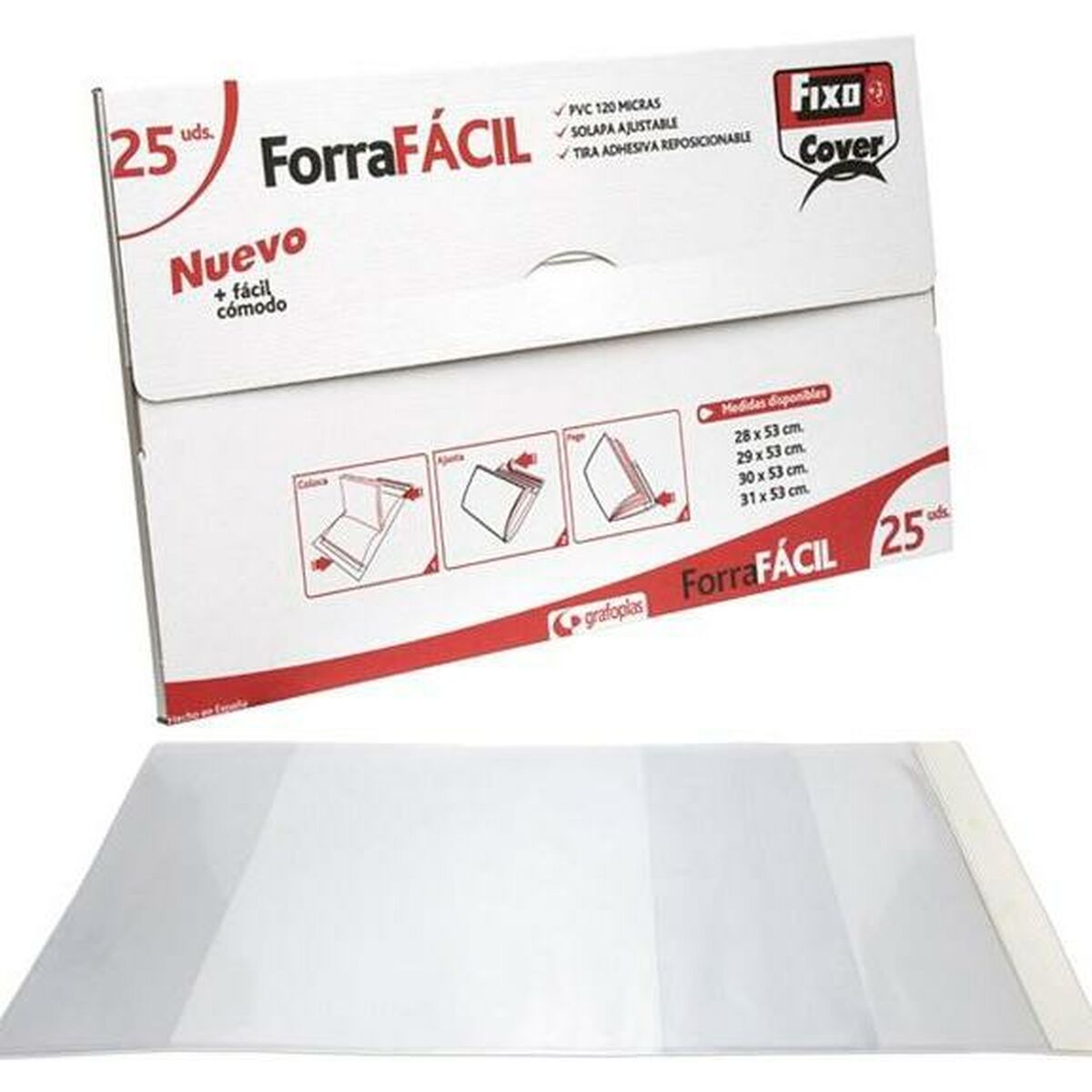 Книжная обложка Grafoplas Прозрачный 29 x 53 cm (4 штук)-2